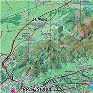 Small Carpathians 52x100cm Laminated, Wall Map with Rods - Map