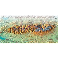 High Tatras 52x100cm Panoramic Laminated, Wall Map with Rods - Map