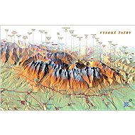 High Tatras East 65x100cm Panoramic Laminated, Wall Map with Rods - Map
