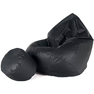Aga Sitting Bag XXXL + Footstool Black - Bean Bag