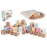 Jouéco The Wildies Family Wooden Alphabet Cubes 30pcs with bag - Wooden Blocks