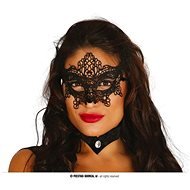 Škraboška – Vyšívaná Čierna Maska - Karnevalová maska