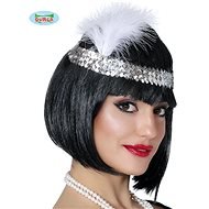 Charleston Headband with Feather Silver - Costume Accessory