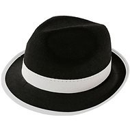 Klobúk gangster – Mafián čierny s bielou páskou - Doplnok ku kostýmu
