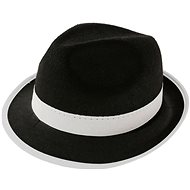 Gangster Hat - Black Mafioso with White Bandana - Costume Accessory