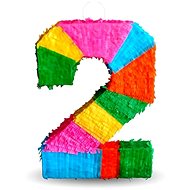 Piñata Number " 2 " Coloured - Breakable, 50x35x7,5 cm - Pinata
