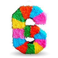 Piñata Number " 6" Coloured - Breakable, 50x35x7,5 cm - Pinata