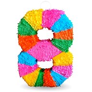Piñata Number " 8" Coloured - Breakable, 50x35x7,5 cm - Pinata