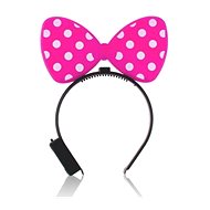 Flashing Headband with Pink Ribbon with Polka Dots - Hairband