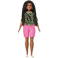 Barbie Model - T-shirt with neon leopard pattern in pink shorts - Doll