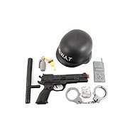 SWAT Set of Police Helmet + Pistol - Costume Accessory