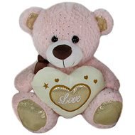 Medvedík Srdiečko Ružový – 23 cm - Plyšová hračka