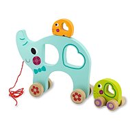 Jamara Wooden Toy - Kidiwood Elephant - Push and Pull Toy