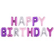 Fólia léggömb felirat Happy Birthday rózsaszín-lila keverék - Lufi