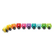 Cubika 15399 Colorful caterpillar with numbers - wooden toy with magnets 10 parts - Wooden Toy