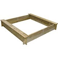 Wooden Square Sandpit with Two Seats - Sandpit