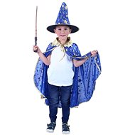 Children's magic blue cloak with stars and hat - witch - Costume Accessory