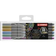 STABILO Pen 68 Metallic 6 pcs Plastic Case - Felt Tip Pens