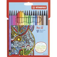 STABILO Pen 68 18 pcs Cardboard Case - Felt Tip Pens