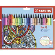 STABILO Pen 68 30 pcs Cardboard Case - Felt Tip Pens