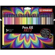 STABILO Pen 68, 30 ks, kartónové puzdro „ARTY“ - Fixky
