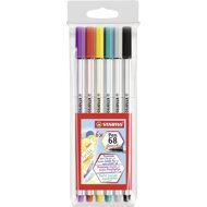 STABILO Pen 68 Brush 6 pcs Case - Felt Tip Pens