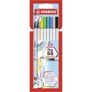 STABILO Pen 68 Brush 8 pcs Case - Felt Tip Pens