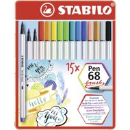 STABILO Pen 68 brush 15 pcs metal case - Felt Tip Pens