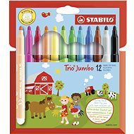 STABILO Trio Jumbo 12 pcs Case - Felt Tip Pens