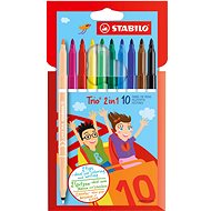 STABILO Trio 2-in-1 10 pcs Cardboard Case - Felt Tip Pens