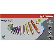 STABILO woody 3 in 1 18 pcs case with sharpener - Coloured Pencils