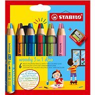 STABILO woody 3 in 1 duo 6 pcs case with sharpener - Coloured Pencils