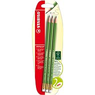 STABILO GREENgraph Graphite Pencil with Eraser, 3 pcs Blister - Pencil