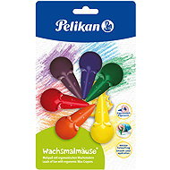 PELIKAN Mouse, ages 3 and up, ergonomic, 6 colours - Wax Crayons
