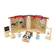 Teddies Wooden Hospital House with Accessories 10 pcs - Doll House