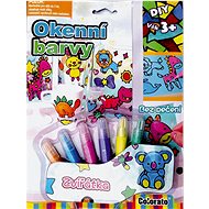 Window colours glitter animals 6pcs + patterns - Glass Paints
