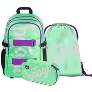 BAAGL Set 3 Skate Mint: backpack, pencil case, bag - School Set