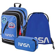 BAAGL Set 3 NASA CUBIC: Backpack, Pencil Case and Bag - School Set
