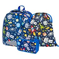 BAAGL Set 3 Shelly Space Game: Briefcase, Pencil Case, Bag - School Set