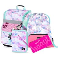 BAAGL Set 4 Zippy Rainbow: briefcase, pencil case, pouch, silicone case - School Set