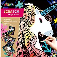 Scratching pictures 4 pcs - Unicorn big - Scratch Pictures