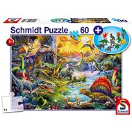 Puzzle Dinosaurs 60 pieces + Gift (Dinosaur Figures) - Jigsaw Puzzle