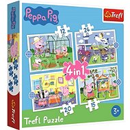 Puzzle Prasátko Peppa: Vzpomínky na prázdniny 4v1 (12,15,20,24 dílků) - Puzzle