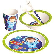 Bino Children's Bamboo Tableware, Set, 5 parts, Astronaut - Children's Toy Dishes