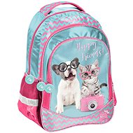 School Backpack Happy Friends Blue - School Backpack