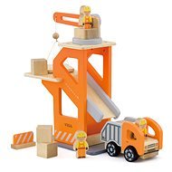 Wooden Crane with Lift - Toy Car