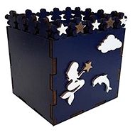 Wooden pencil case blue - Pencil Holder