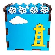 Wooden pencil case light blue - Pencil Holder