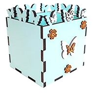Wooden pencil case turquoise - Pencil Holder