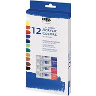 KREUL El Greco Acrylic paint set, 12 colours, 12 ml in tube - Acrylic Paints for Canvas